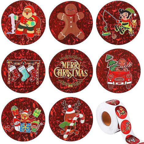Geschenkanhänger-aufkleber Frohe Weihnachten Rot