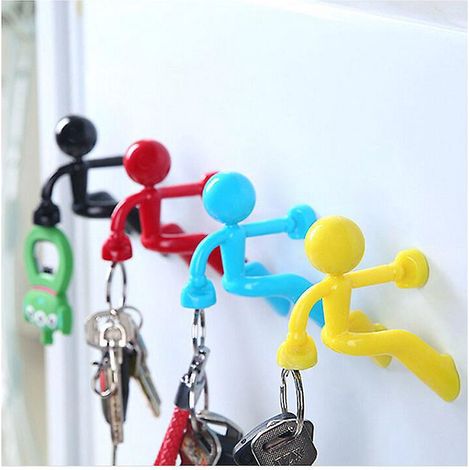 (4 Farben) Set Mit 4 Robusten Magnethaken Für Schlüsselhalter Mit Wandhalterung