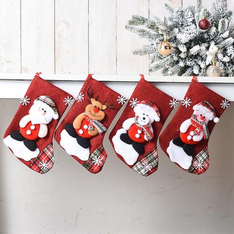 Set Mit 4 Weihnachtssocken Zum Befüllen