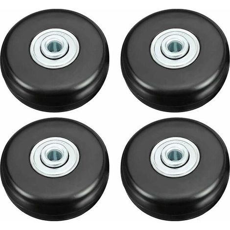 4 Stück (50 Mm) Gepäckrollen, Gepäckreparaturrollen, 50 Mm Robuste, Geräuscharme, Schwenkbare Ersatzrollen Aus Gummi