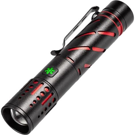 Flashlight - Rechargeable Zoom Led - Waterproof Ipx6 - 1000 Lumen - Telescopic Focus - For Camping Hiking Outdoor Use - 1 Piece