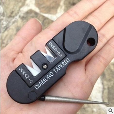 Mini-edc-messerschärfer, Überlebensmesserschärfer, Konische Stahlschleifscheibe, Klappbares Outdoor-werkzeug, Messerschärfer