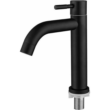 Waschtischarmatur, Schlichte Edelstahl-waschtischarmatur, Elegantes Retro-design, Mattschwarz, Für Badezimmer, Schlichte Armatur