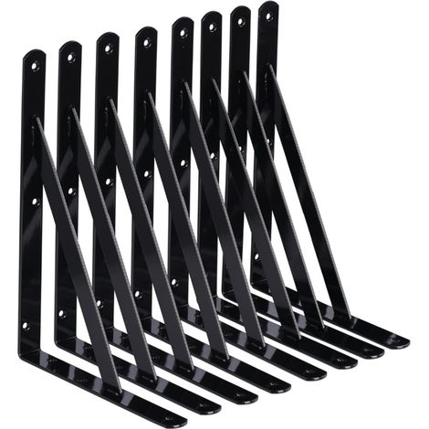 Set Mit 8 Wandhalterungen Für Schwebende Regale, Garage/küche, Schwarz, Maße 200 X 120 X 2 Mm, Inklusive Schrauben