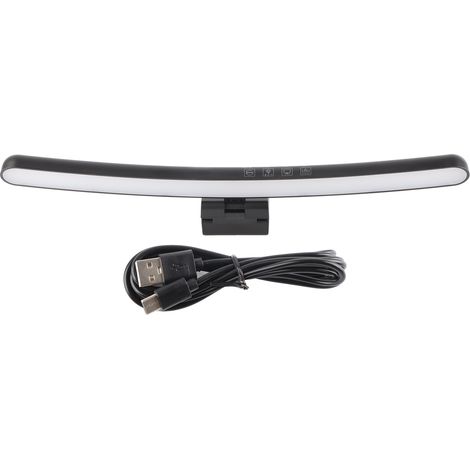 7-farbige Rgb-led-schreibtischlampe, Berührungsempfindliche Bildschirmlampe Mit Asymmetrischer Dimmfunktion Für Gebogene Monitore, 5v 1a Netzteil