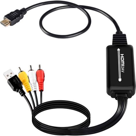 Hdmi-zu-av-konverter, Hdmi-adapter Für Fernseher, Verbindungskabel Für Projektor, Computer, Ps4 An Monitor