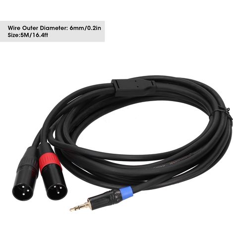 M Langes Audio-adapterkabel, 3,5-mm-stereo-klinkenstecker Auf 2 Xlr-klinkenstecker Zur Signalumwandlung