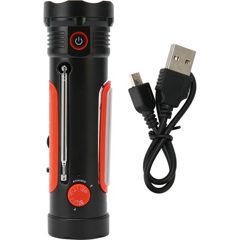 Tragbares Überlebensradio Mit Solarkurbel, Taschenlampe, Sos-alarm Und 2600-mah-akku Für Wandern Und Camping