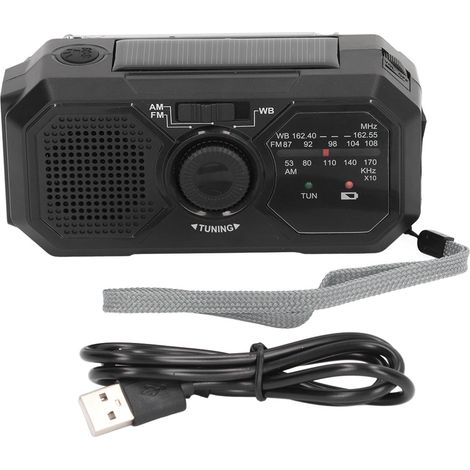 Noaa Solarbetriebenes Handradio Mit Handkurbel – Multifunktionales Outdoor-notfallradio