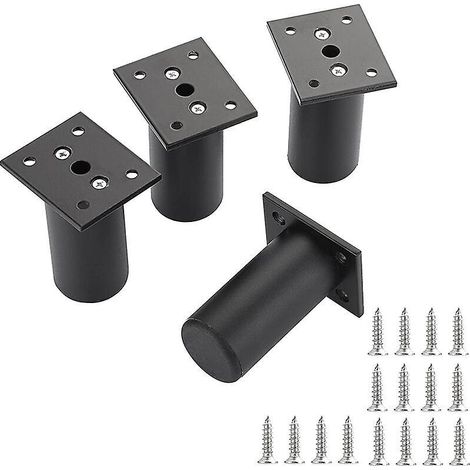 4er-set Verstellbare Möbelbeine, 8 M Lange Schwarze Metall-tischbeine Inklusive Schrauben Für Sofa, Kleiderschrank, Bett