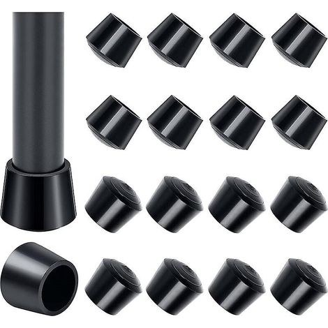 20 Stuhlbeinkappen, 25 Mm Innendurchmesser, Gummi, Schwarz, Stuhlbeinschutz
