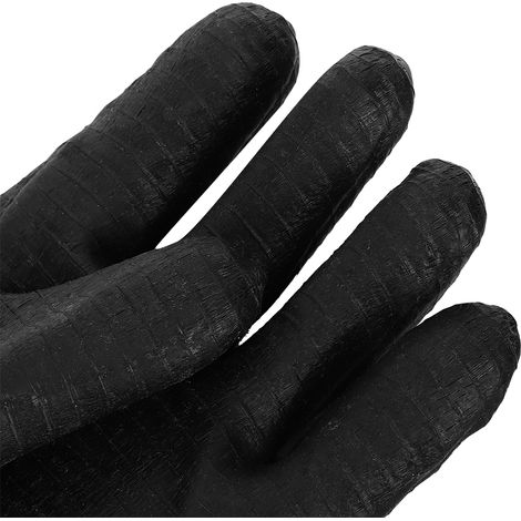 Hitzebeständige Schwarze Neopren-grillhandschuhe, Wärmeisolierend, 35,5 Cm, Robuste Ausführung
