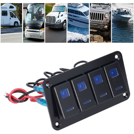 Schwarzes, Wasserdichtes 4-positionen-schaltfeld (ip65) Mit Led-hintergrundbeleuchtung Für 12-24v-bootsmotoren