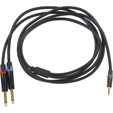 3,5-mm-stereo-steckerkabel Auf Zwei 6,35-mm-ts-stecker Für Verstärker/mischpult, 2 M