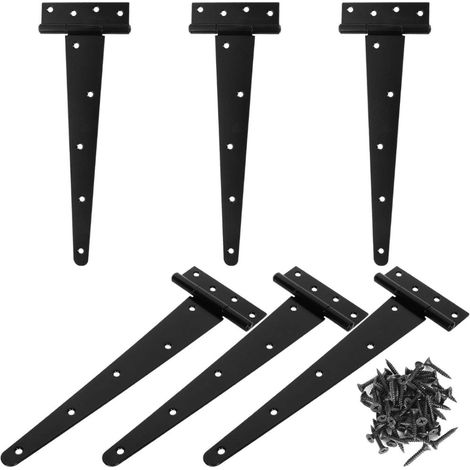Stück 15 Cm T-scharniere Für Scheunentore, Robust Und Schwarz, Rustikales Schmiedeeisen, Gartentorzubehör