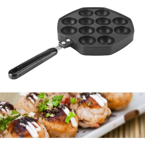 Antihaftbeschichtete Takoyaki-pfanne Aus Aluminium – 12 Mulden Für Oktopusbällchen Und Pfannkuchen