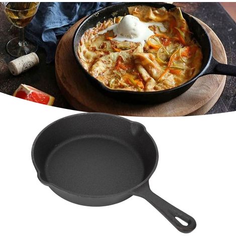 Eingebrannt 20 Cm Gusseisenpfanne – Gleichmäßige Wärmeverteilung, Ideal Zum Grillen, Backen Und Braten Im Ofen.