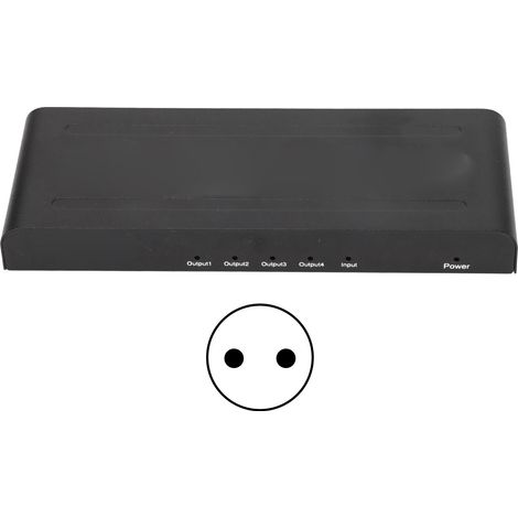 4-port 4k 60hz Hdmi-verteilerverstärker, 1x4-splitter, 100–240v Eu-netzteil