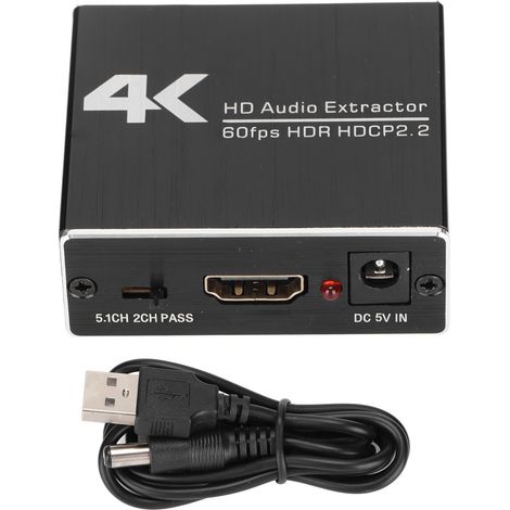 Ay78v20 4k Hdmi-zu-hdmi-audio-extraktor Mit 3,5-mm-audioausgang – High-definition-audio-splitter