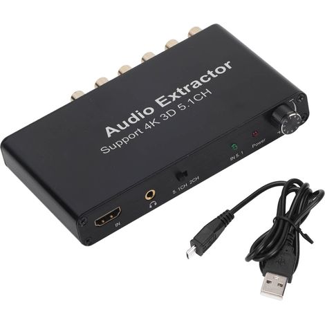 4k 3d 5.1ch Rca-audio-extraktor Für Ps4, Dvd, Hd-tv – Multimedia-analog-audio-konverter
