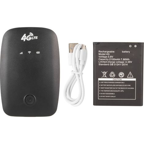 Tragbarer 4g Mini-wlan-hochgeschwindigkeitsrouter – Leichter Lte-hotspot Für Smartphone, Laptop, Tablet Und Fernseher (schwarz)