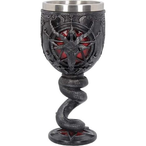 B4476n9 Baphomet-harzbecher Mit Edelstahl, 16 Cm