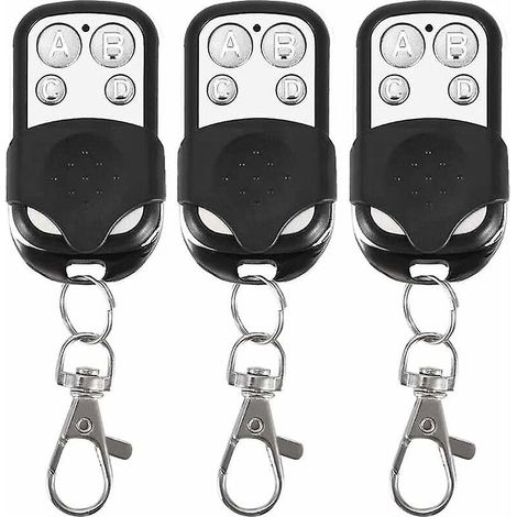 Set Mit 3 Universal-fernbedienungen Für Automatische Tore, 433,92 Mhz Frequenz, Festcode, 4 Tasten Zur Steuerung Von Bis Zu 4 Toren