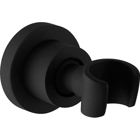 Schwarzer Duschkopfhalter Aus Edelstahl, Wandmontage, 360° Drehbarer Handbrausekopfhalter, Rund