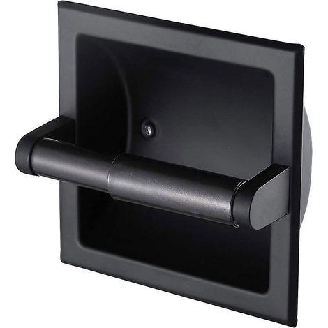 Schwarzer, Eingelassener Toilettenpapierhalter Aus Edelstahl Für Toilette, Badezimmer Und Küche