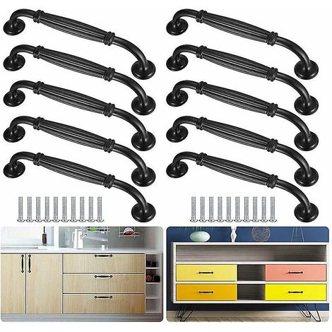 10 Stück Schwarze Griffe – 96 Mm Schubladentürgriffe Für Möbel Und Schränke Inklusive Schrauben