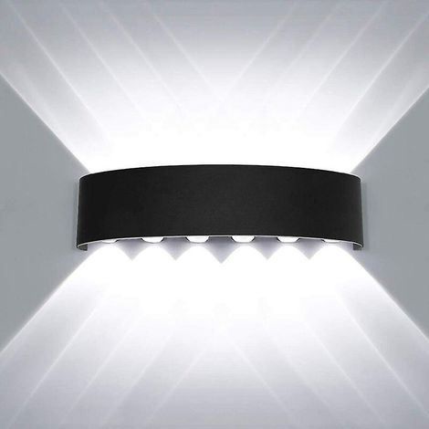 Industrielle Led-wandleuchte, 12 W – Schwarz, Weißes Innenlicht, Aluminium-wandleuchte Mit Auf- Und Abwärtsfunktion Für Wohnzimmer, Loft, Flur, Treppenhaus