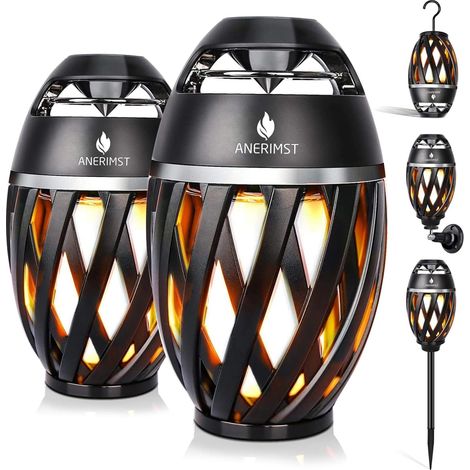 Set Mit 2 Wasserdichten, Kabellosen Bluetooth-lautsprechern Für Den Außenbereich Mit Taschenlampe, Coole Gadgets Für Männer Und Frauen, Led-laterne Für Gartenarbeit, Camping, Terrasse, Whirlpool (schw