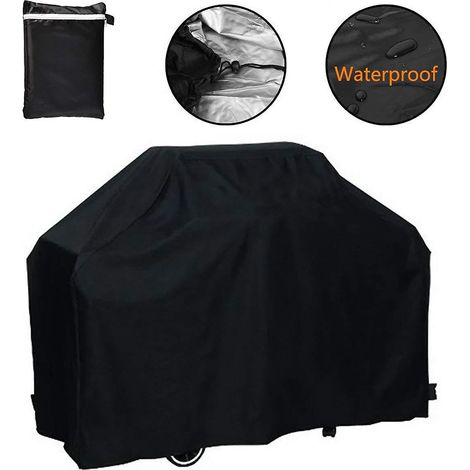 (schwarz, 170 X 61 X 117 Cm) Grillabdeckung, Wasserdichte Abdeckung Für Outdoor-grills, Passend Für Weber, Brinkmann, Char-broil Usw., Aus Canvas