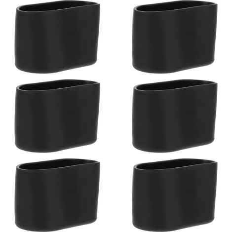 Set Mit 24 Ovalen Silikon-stuhlbeinkappen – Schwarz – 20 X 40 Mm