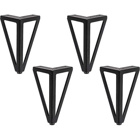 4x Schwarze, Dreieckige Tischbeine Aus Metall, 15 Cm, Moderne Möbelbeine Für Schränke, Sofas Und Betten