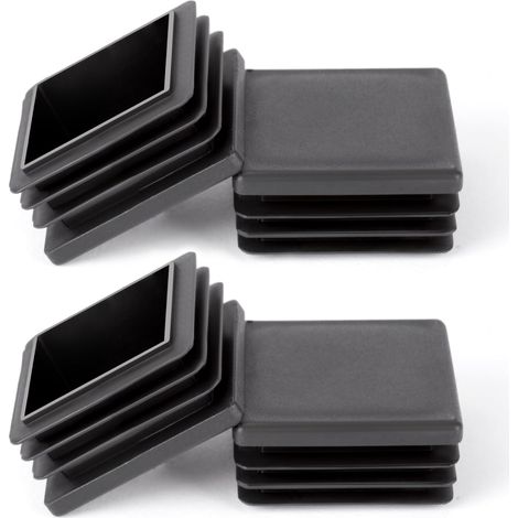 40 Mm Quadratische Lamellenkappen, 12 Stück Pe-kunststoff-rohrkappen, Stuhlbeinkappen, Kunststoff-endkappen Für Stühle, Sofas, Tische, Schwarz