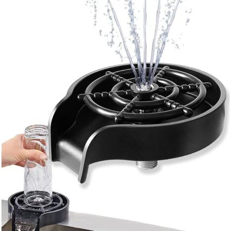 Hochdruckreiniger Für Gläser Und Flaschen – 5 Hochdruckdüsen – Schnelle Installation – Mattschwarzer Edelstahl Für Professionelle Küchen