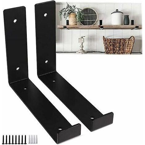 Stück Schwarze Regalträger, 20 Cm, Robuste Wandhalterung Für Garage, Industrieller Schwebe-stil, Metall-wanddekoration Für Diy-möbel