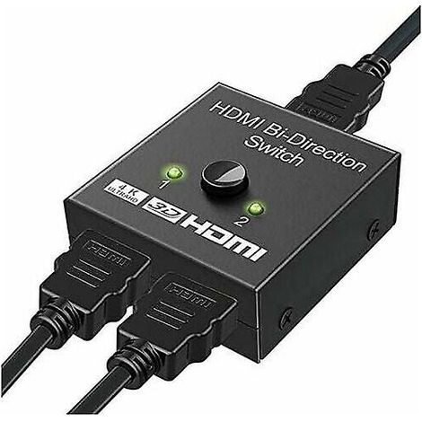 Hdmi-switch, Bidirektionaler 4k-hdmi-splitter-adapter Mit 2 Eingängen Und 1 Ausgang Bzw. 1 Eingang Auf 2 Ausgänge, Unterstützt 3d, 4k, 1080p Und Hdcp.