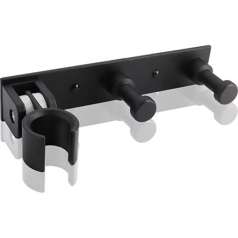 (für Duschschläuche) Universelle Duschhalterung Mit 2 Haken, Verstellbare Wandhalterung Aus Aluminiumlegierung, Duschzubehör