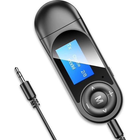 Bluetooth-50-adapter Für Fernseher Mit 3,5-mm-klinkenanschluss, 2-in-1-usb-sender Und -empfänger Mit Integriertem Mikrofon, Bluetooth-sender Mit Geringer Latenz
