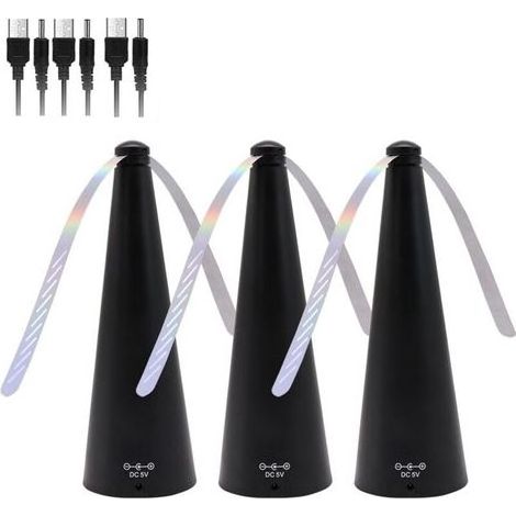 Lot De 3 Table Fly Fans,portable Usb Rechargeable Table Silent Mosquito Repellent Fan,répulsif À Mouches Et Moustiques, Extérieur Et Intérieur