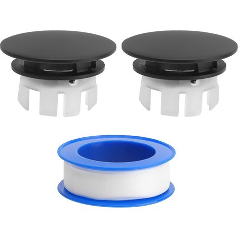 Stück Überlaufabdeckung, Überlaufring Für Runde Waschbecken In Bad Und Küche, Inklusive Einer Rolle Schwarzem Ptfe-band