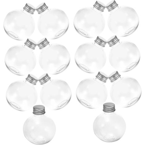 Set Mit 25 Runden, Transparenten 150-ml-glühbirnenflaschen Aus Kunststoff Mit Deckel, Dekorative Bastelflaschen Für Hochzeiten Und Partys, Vielseitig Beschriftbar, Farbe Zufällig
