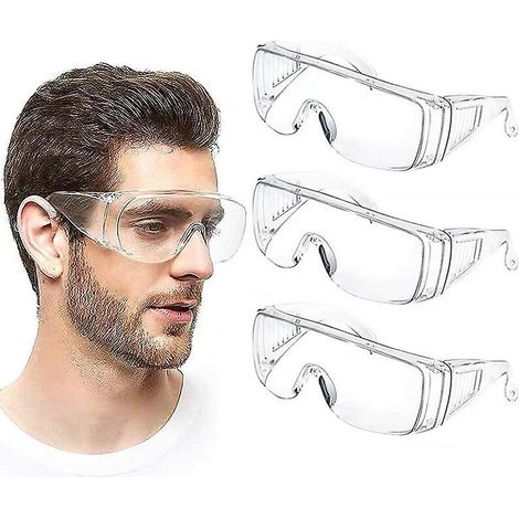 Antibeschlag-schutzbrille, 3er-pack, Staubdicht, Kratzfest, Mit Umlaufender, Chemikalienbeschichteter, Klarer Linse.