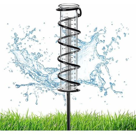 Regenmesser, Glas-regenmesser Mit Messkapazität, Abnehmbarer Regenmesser Mit Spiralförmigem Metallstab, Präziser Regenmesser Für Garten Und Rasen