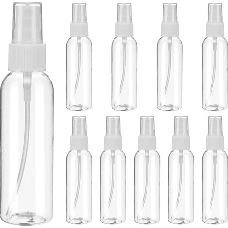 10-teiliges Set Mit 100-ml-sprühflaschen Aus Transparentem Kunststoff, Kleine, Wiederbefüllbare Pumpflaschen Für Ätherische Öle, Ideal Für Reisen Und Zuhause.