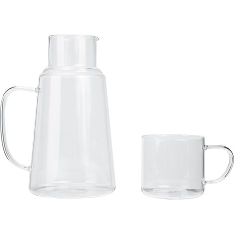 2000 Ml Kaltwasserkrug Aus Klarem Borosilikatglas Mit Integriertem Becher, Großes Fassungsvermögen, Für Zuhause, Büro Und Partys
