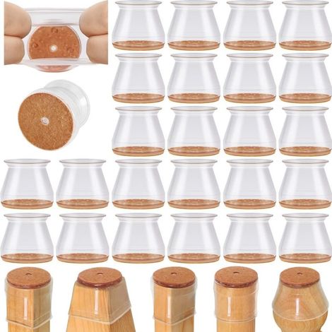24-teiliges Silikon-möbelbodenschutzset, Rutschfeste Stuhlmatten Für Holzböden, Filzgleiter Für Möbel, Geräuschlose Und Stabile Schützer