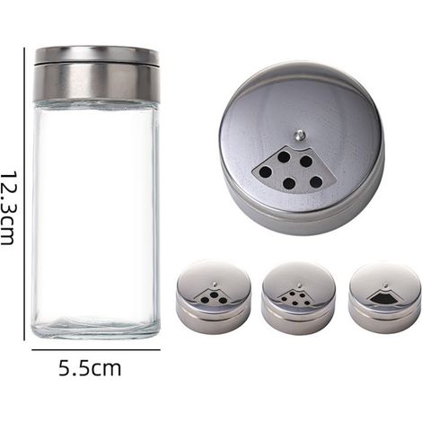 4-teiliges Salz- Und Pfeffermühlen-set Aus Glas, 200 Ml Fassungsvermögen, Mit Verstellbarem Dosierer Für Tischgewürze Und Würzmittel